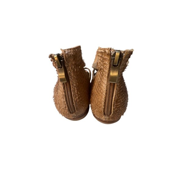 Antelope Womens Size 37 Beige Textured Leather Open Toe Sandals With Zipper Clos - Picture 4 of 5